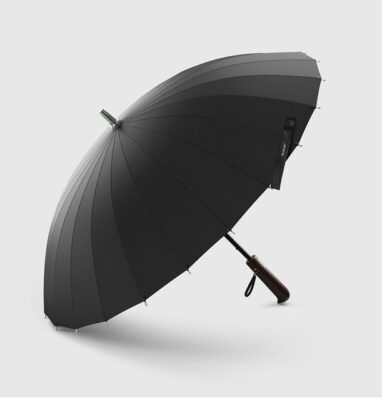 Strong Windproof Glass fiber Frame Wooden Long Handle Umbrella