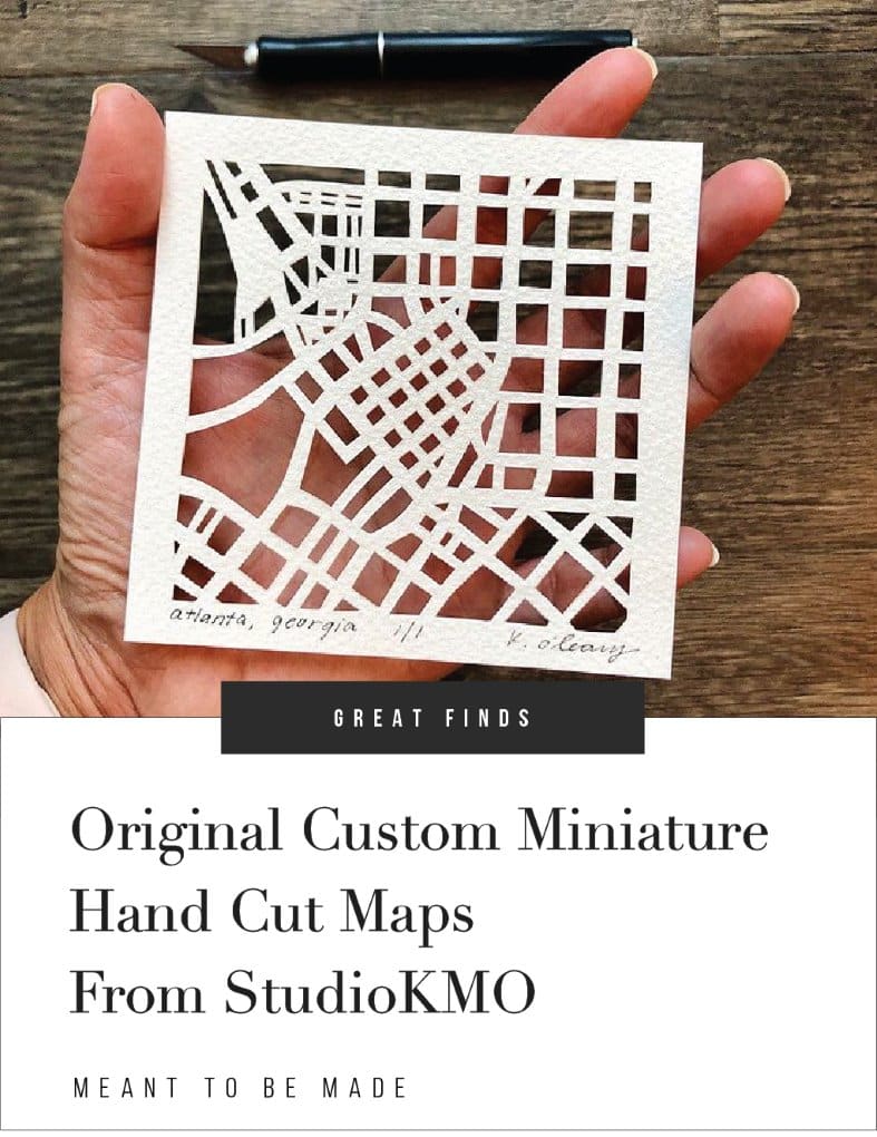 Original Custom Miniature Hand Cut Maps From StudioKMO