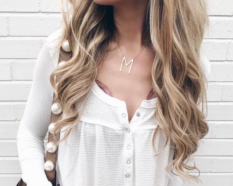 Sideways Initial Necklace