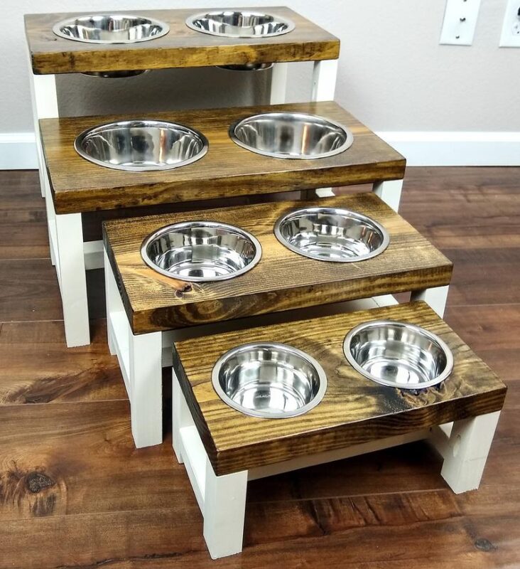 Elevated Farmhouse Dog Feeder