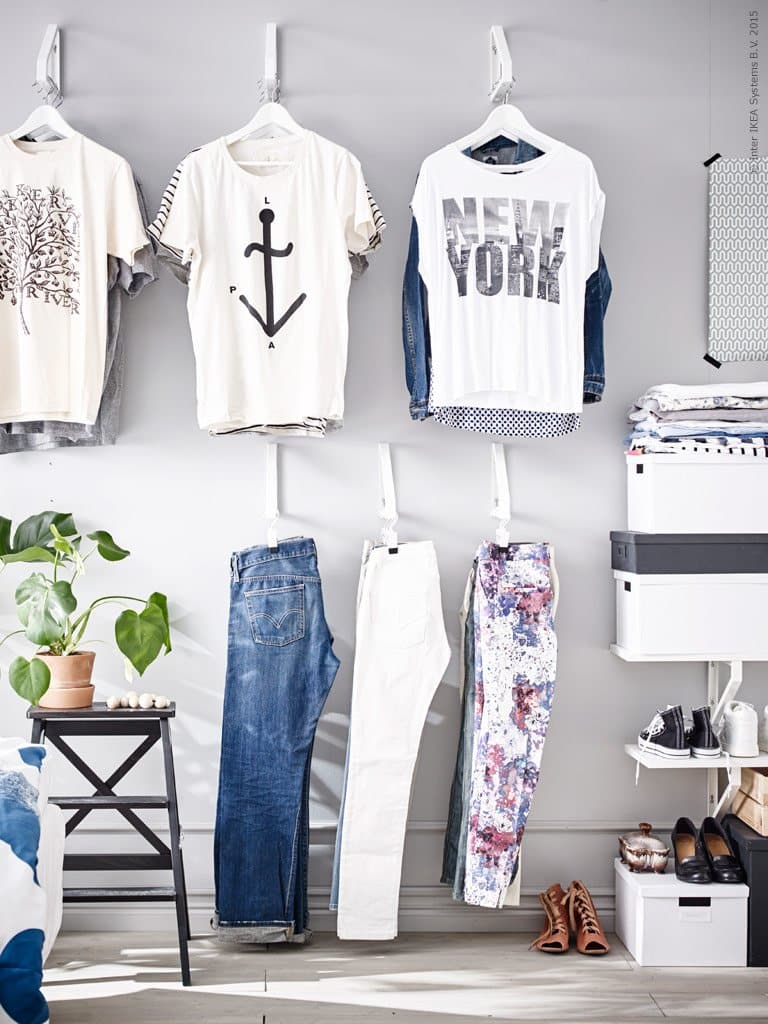 Utilize-Wall-Space-To-Hang-Your-Clothes-With-IKEA